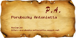 Porubszky Antonietta névjegykártya